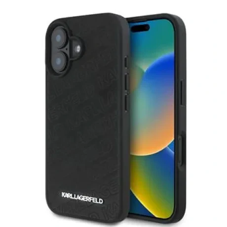 Husă spate Karl Lagerfeld cu model matlasat din PU pentru iPhone 16, neagră