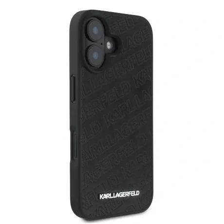 Husă spate Karl Lagerfeld cu model matlasat din PU pentru iPhone 16, neagră