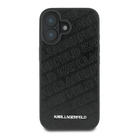Husă spate Karl Lagerfeld cu model matlasat din PU pentru iPhone 16, neagră