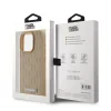 Husă spate Karl Lagerfeld din piele PU cu monogramă și logo metalic MagSafe pentru iPhone 14 Pro Max, bej