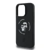 Husă spate Karl Lagerfeld din silicon lichid Karl and Choupette MagSafe pentru iPhone 16 Pro Max, neagră