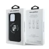 Husă spate Karl Lagerfeld din silicon lichid Karl and Choupette MagSafe pentru iPhone 16 Pro, neagră