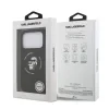 Husă spate Karl Lagerfeld din silicon lichid Karl and Choupette MagSafe pentru iPhone 17 Pro Max, neagră