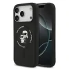 Husă spate Karl Lagerfeld din silicon lichid Karl and Choupette MagSafe pentru iPhone 17 Pro Max, neagră