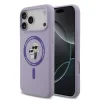 Husă spate Karl Lagerfeld din silicon lichid Karl and Choupette MagSafe pentru iPhone 17 Pro Max, violet