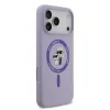Husă spate Karl Lagerfeld din silicon lichid Karl and Choupette MagSafe pentru iPhone 17 Pro Max, violet