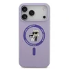 Husă spate Karl Lagerfeld din silicon lichid Karl and Choupette MagSafe pentru iPhone 17 Pro Max, violet