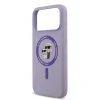 Husă spate Karl Lagerfeld din silicon lichid Karl and Choupette MagSafe pentru iPhone 17 Pro Max, violet