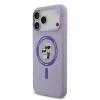Husă spate Karl Lagerfeld din silicon lichid Karl and Choupette MagSafe pentru iPhone 17 Pro Max, violet