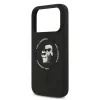 Husă spate Karl Lagerfeld din silicon lichid Karl and Choupette MagSafe pentru iPhone 17 Pro, neagră
