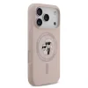 Husă spate Karl Lagerfeld din silicon lichid Karl and Choupette MagSafe pentru iPhone 17 Pro, roz
