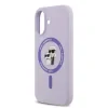 Husă spate Karl Lagerfeld din silicon lichid Karl and Choupette MagSafe pentru iPhone 17, violet