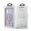 Husă spate Karl Lagerfeld din silicon lichid Karl and Choupette MagSafe pentru iPhone 17, violet