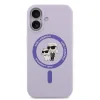 Husă spate Karl Lagerfeld din silicon lichid Karl and Choupette MagSafe pentru iPhone 17, violet