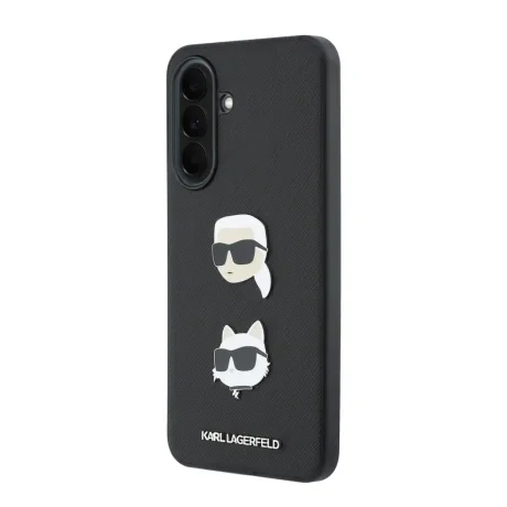Husa spate Karl Lagerfeld din silicon lichid, model Karl and Choupette, neagră, pentru Samsung Galaxy A37