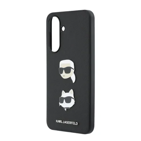 Husa spate Karl Lagerfeld din silicon lichid, model Karl and Choupette, neagră, pentru Samsung Galaxy A37