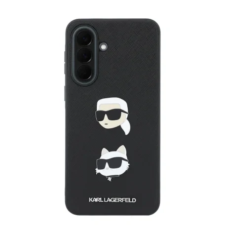 Husa spate Karl Lagerfeld din silicon lichid, model Karl and Choupette, neagră, pentru Samsung Galaxy A37