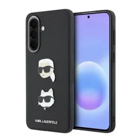 Husa spate Karl Lagerfeld din silicon lichid, model Karl and Choupette, neagră, pentru Samsung Galaxy A57