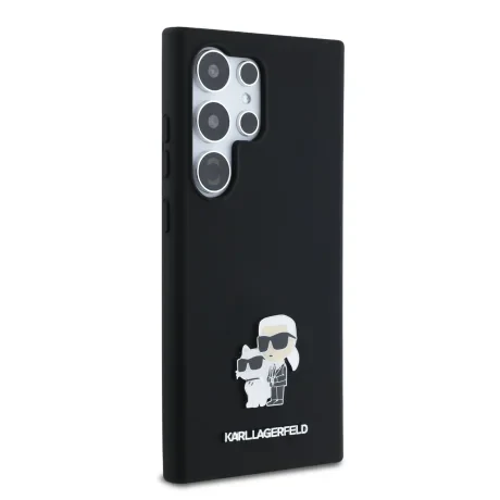 Husa spate Karl Lagerfeld din silicon lichid, model Karl and Choupette, neagră, pentru Samsung Galaxy S24 Ultra