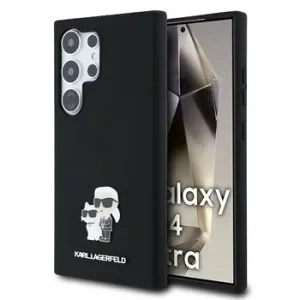 Husa spate Karl Lagerfeld din silicon lichid, model Karl and Choupette, neagră, pentru Samsung Galaxy S24 Ultra