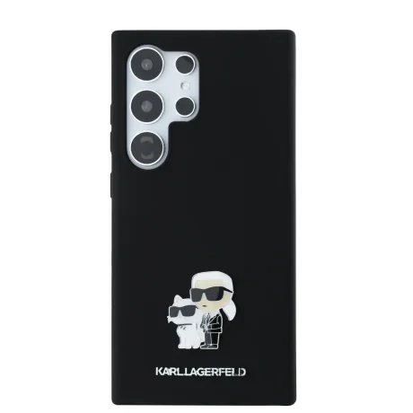 Husa spate Karl Lagerfeld din silicon lichid, model Karl and Choupette, neagră, pentru Samsung Galaxy S24 Ultra