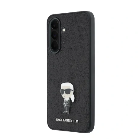 Husă spate Karl Lagerfeld Fixed Glitter Metal Ikonic pentru Samsung Galaxy A37 Negru