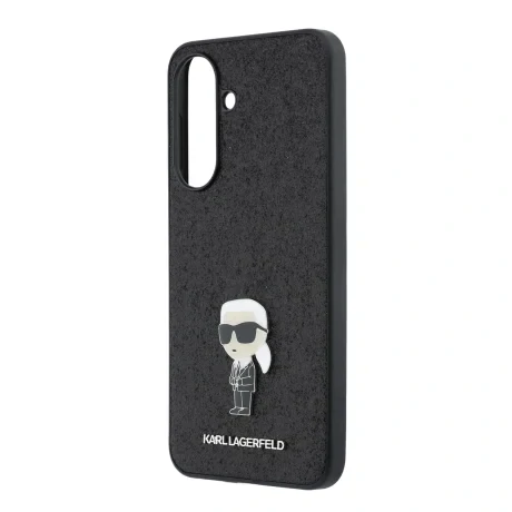 Husă spate Karl Lagerfeld Fixed Glitter Metal Ikonic pentru Samsung Galaxy A37 Negru