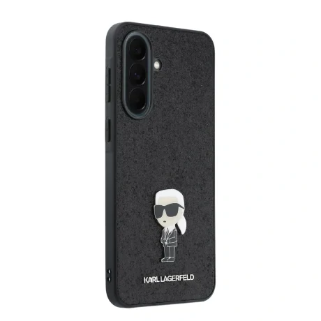 Husă spate Karl Lagerfeld Fixed Glitter Metal Ikonic pentru Samsung Galaxy A37 Negru