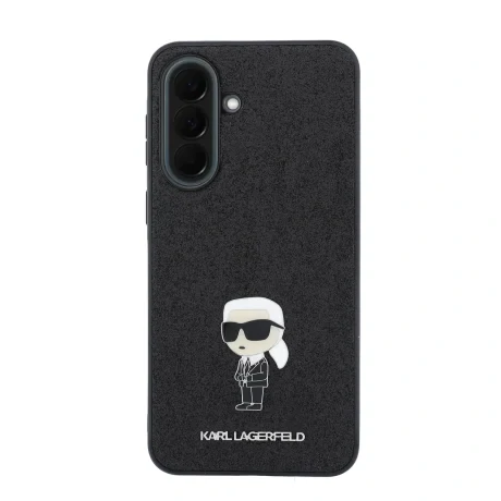 Husă spate Karl Lagerfeld Fixed Glitter Metal Ikonic pentru Samsung Galaxy A37 Negru