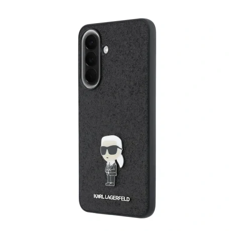 Husă spate Karl Lagerfeld Fixed Glitter Metal Ikonic pentru Samsung Galaxy A57 Negru