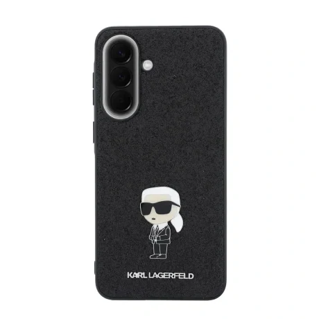 Husă spate Karl Lagerfeld Fixed Glitter Metal Ikonic pentru Samsung Galaxy A57 Negru