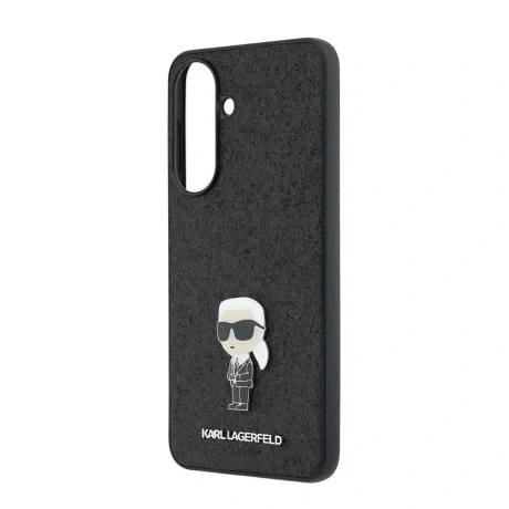 Husă spate Karl Lagerfeld Fixed Glitter Metal Ikonic pentru Samsung Galaxy A57 Negru