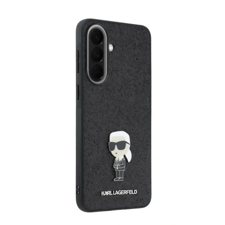 Husă spate Karl Lagerfeld Fixed Glitter Metal Ikonic pentru Samsung Galaxy A57 Negru