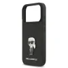 Husă spate Karl Lagerfeld Fixed Glitter Metal Ikonik pentru iPhone 17 Pro, neagră