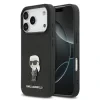 Husă spate Karl Lagerfeld Fixed Glitter Metal Ikonik pentru iPhone 17 Pro, neagră