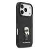 Husă spate Karl Lagerfeld Fixed Glitter Metal Ikonik pentru iPhone 17 Pro, neagră
