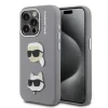 Husă spate Karl Lagerfeld Grained PU K&amp;amp;CH Heads pentru iPhone 15 Pro, gri