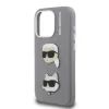 Husă spate Karl Lagerfeld Grained PU K&amp;amp;CH Heads pentru iPhone 15 Pro, gri