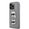 Husă spate Karl Lagerfeld Grained PU K&amp;amp;CH Heads pentru iPhone 15 Pro, gri