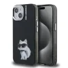 Husă spate Karl Lagerfeld IML Aquarelle Choupette pentru iPhone 15, neagră