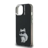 Husă spate Karl Lagerfeld IML Aquarelle Choupette pentru iPhone 15, neagră