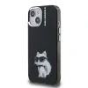 Husă spate Karl Lagerfeld IML Aquarelle Choupette pentru iPhone 15, neagră