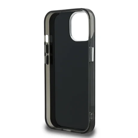 Husă spate Karl Lagerfeld IML Aquarelle Choupette pentru iPhone 15, neagră