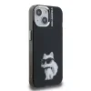 Husă spate Karl Lagerfeld IML Aquarelle Choupette pentru iPhone 15, neagră