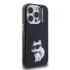 Husă spate Karl Lagerfeld IML Aquarelle Choupette pentru iPhone 15 Pro, neagră
