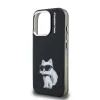 Husă spate Karl Lagerfeld IML Aquarelle Choupette pentru iPhone 15 Pro, neagră