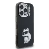 Husă spate Karl Lagerfeld IML Aquarelle Choupette pentru iPhone 16 Pro Max, neagră