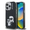 Husă spate Karl Lagerfeld IML Aquarelle Karl and Choupette pentru iPhone 15 Pro, neagră