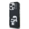 Husă spate Karl Lagerfeld IML Aquarelle Karl and Choupette pentru iPhone 16 Pro Max, neagră