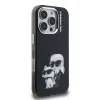 Husă spate Karl Lagerfeld IML Aquarelle Karl and Choupette pentru iPhone 16 Pro, neagră
